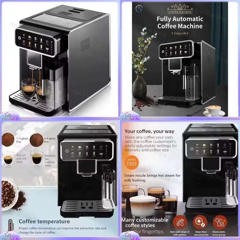 Milk Frother Automatic - 6 in 1 Espresso with Milk