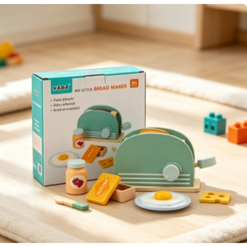 Wooden Simulation Toaster Toy  - Kitchen Appliances Kids 评论和价格