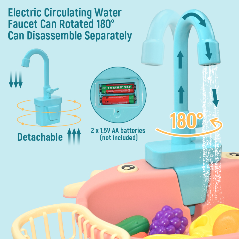 Kids Kitchen Sink Toys Simulat - Kitchen Appliances Kids 评论和价格